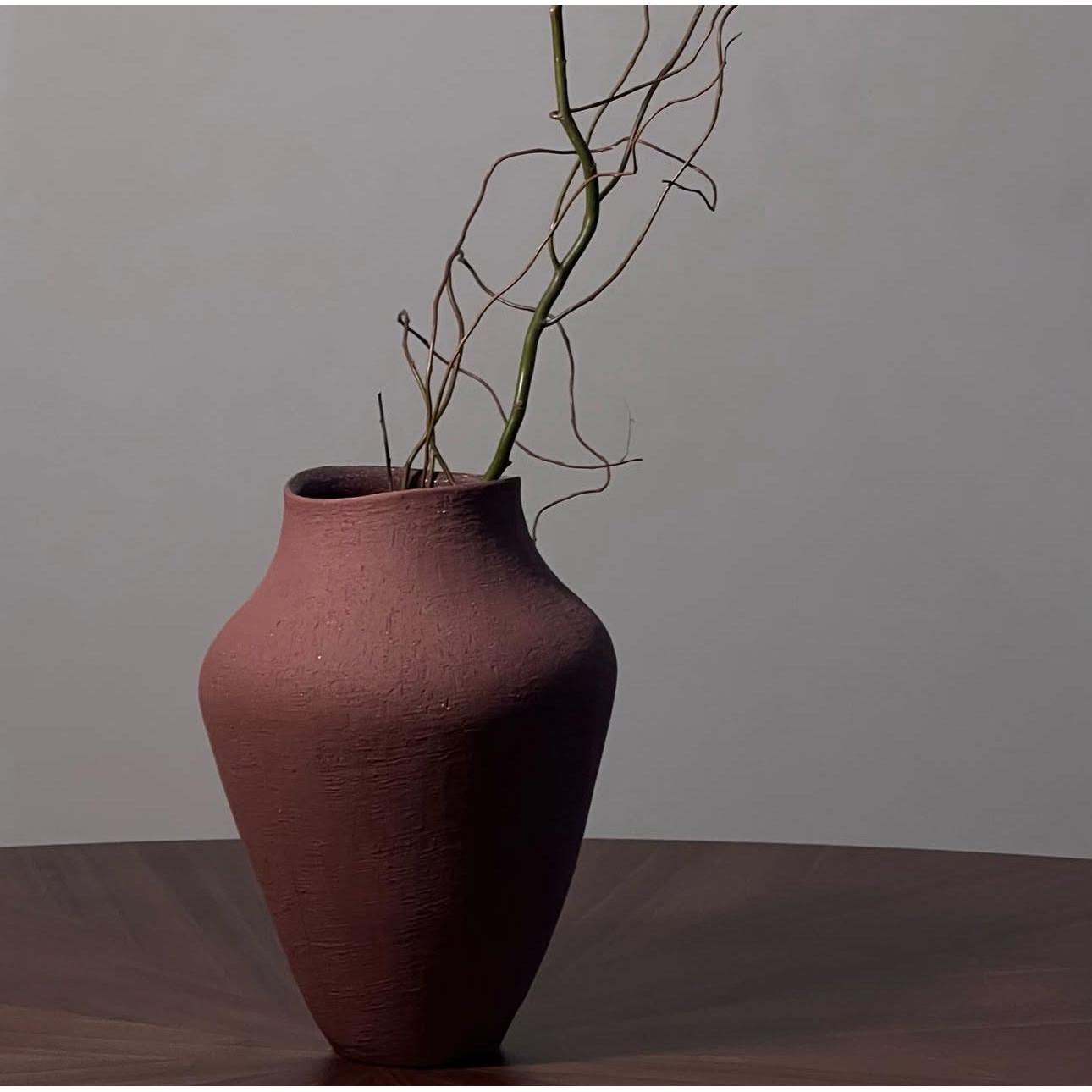 Living Earthy Orange Creative Tall Vase Ceramic Rustic Antique Style Ornament Jerry Simple Vase Decoration For Flower Vase