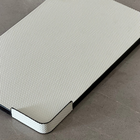 white leather tray