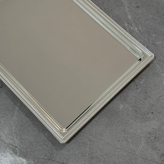 Silver rectangular tray