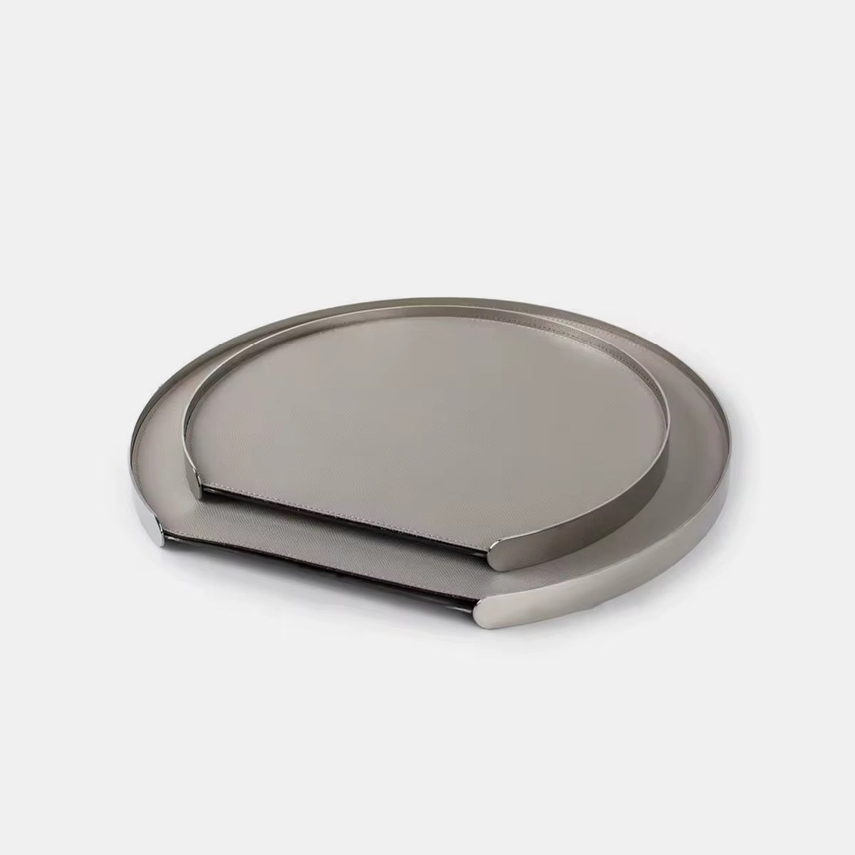 Leather Serving Tray - Grey